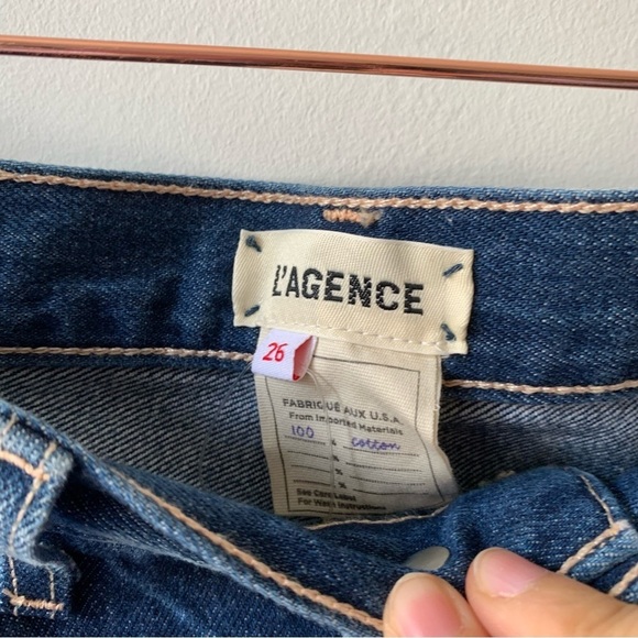 L'AGENCE Adele High-Rise Cropped Stovepipe Jeans Sz 26 - Picture 10 of 10